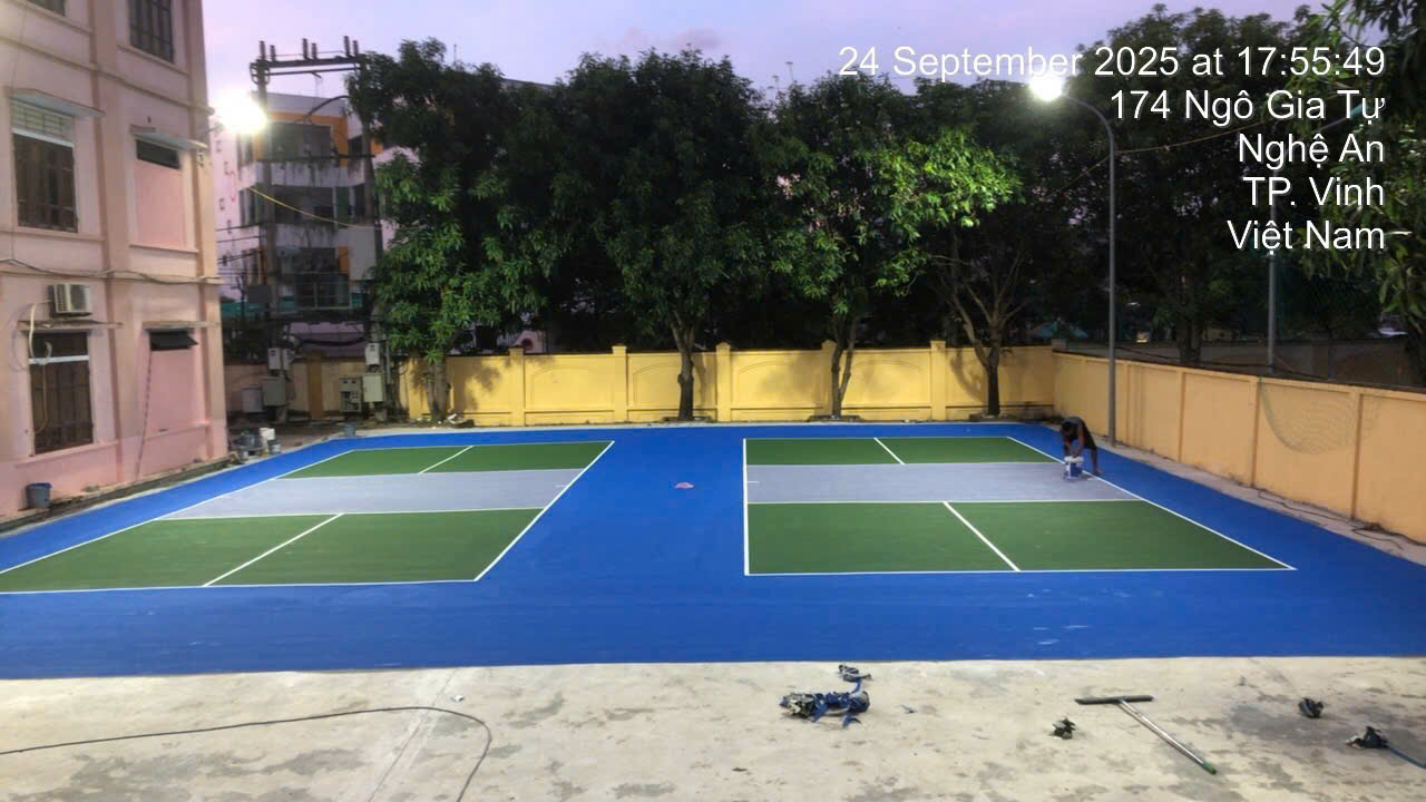 Thi công cụm sân Pickleball tiêu chuẩn tại Nghệ An